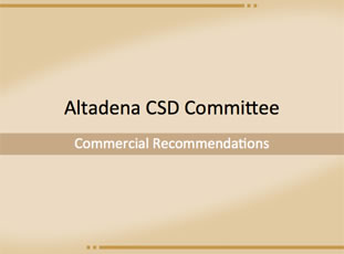 CSD Residential Recommendations