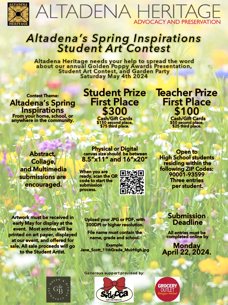 The 2024 Golden Poppy Awards, Student Art Contest, and Garden Party